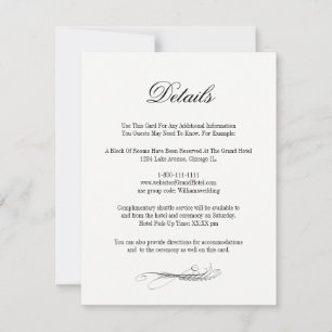 Eintrittskarte für Toile & Kalligrafie zur Hochzei RSVP Karte