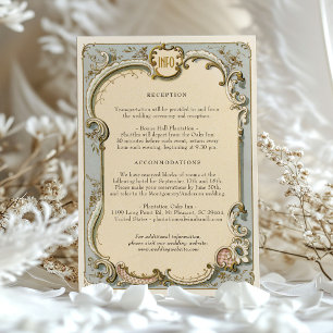 Eintrittskarte für viktorianische Hochzeitdetails Einladung