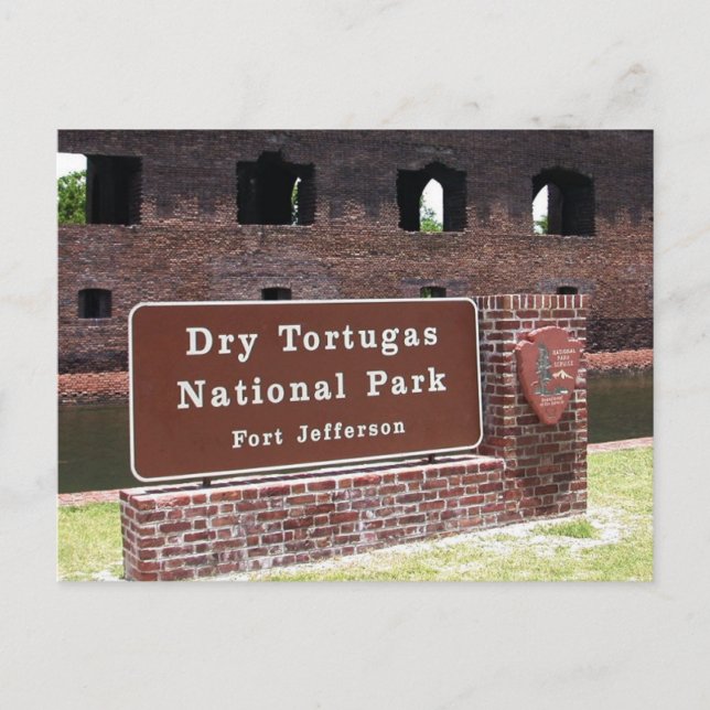 Eintrittsschild, Dry Tortugas Nationalpark Postkarte (Vorderseite)