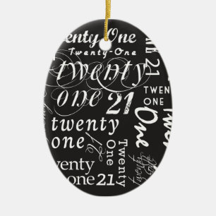 einundzwanzig keramik ornament