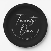Einundzwanzigster Geburtstag | Schwarze Minimalist
