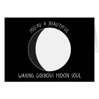 Einwachsen der Gibbous MOND Phasen-Gruß-Karte