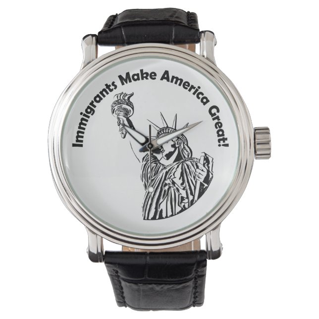 Einwanderer machen Amerika groß Armbanduhr (Vorderseite)