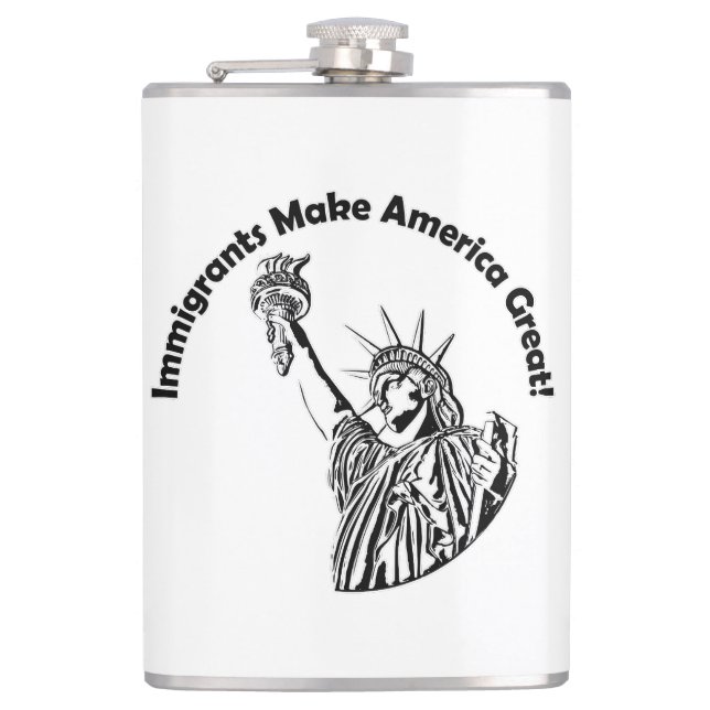 Einwanderer machen Amerika groß Flachmann (Vorderseite)