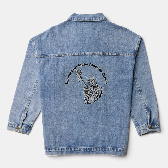 Einwanderer machen Amerika groß Jeansjacke (Rückseite)