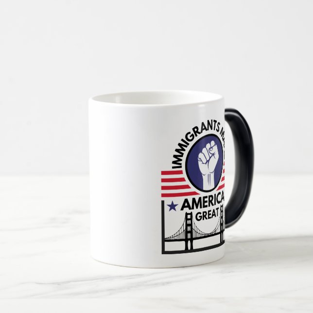 Einwanderer machen Amerika groß Verwandlungstasse (VorderseiteRechts)