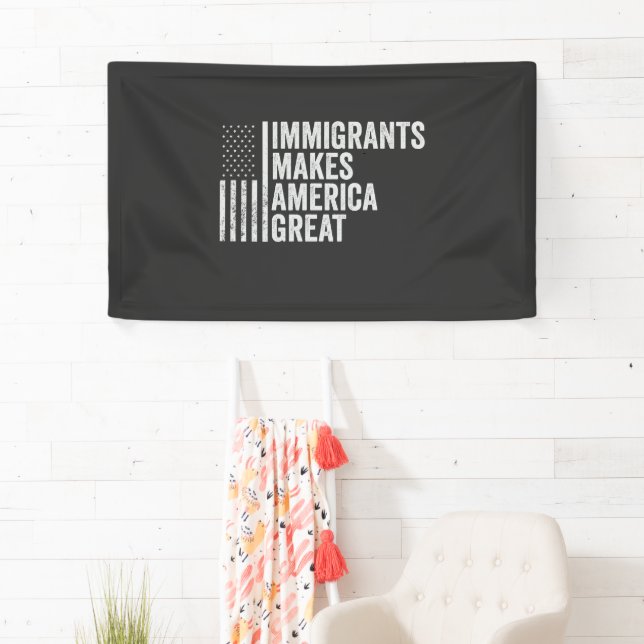 Einwanderer machen Amerika zu einer großen Fahne g Banner (Insitu)
