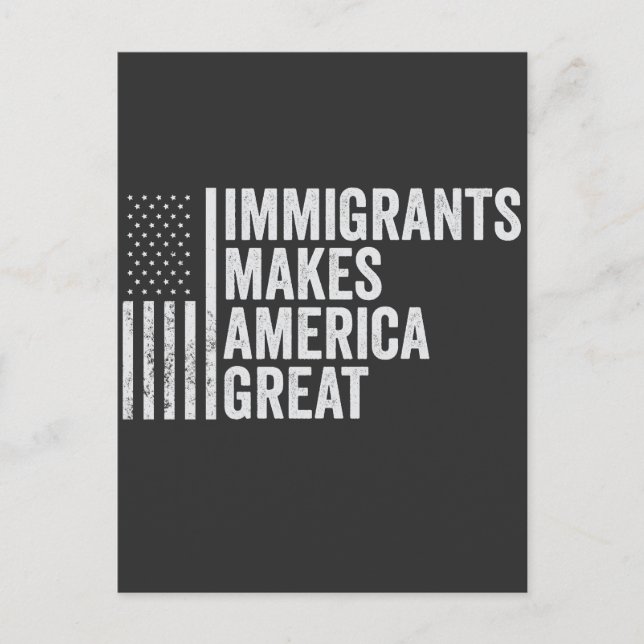 Einwanderer machen Amerika zu einer großen Fahne g Postkarte (Vorderseite)
