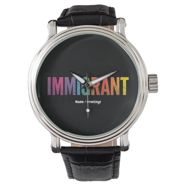 Einwanderer schlichtes Minimalistisches Anti-Rassi Armbanduhr (Vorderseite)