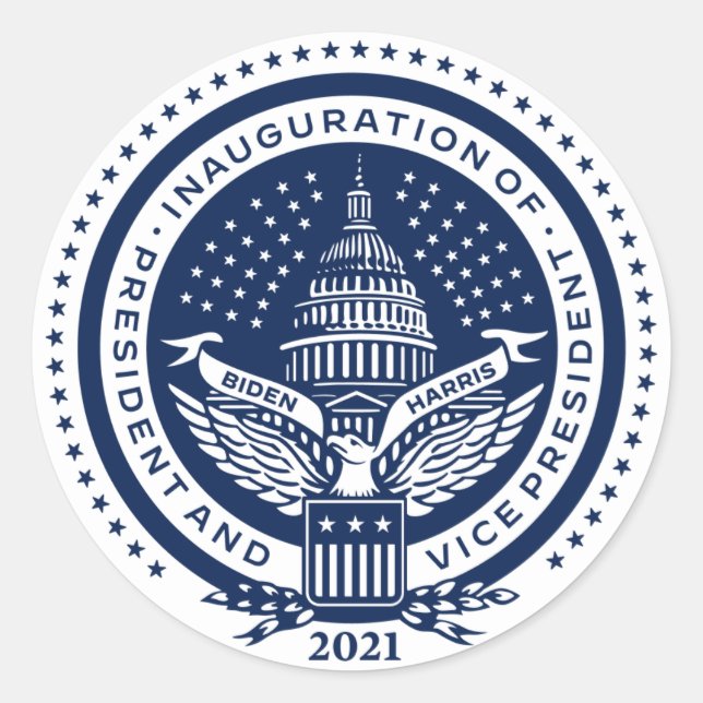 Einweihung des Biden Harris President Runder Aufkleber (Vorderseite)