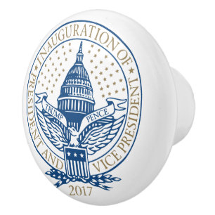 Einweihung des Donald Trump Mike Pence 2017 Logo U Keramikknauf