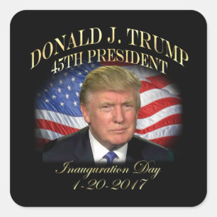 Einweihung Präsidenten-Donald Trump Gedenk Quadratischer Aufkleber