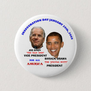EINWEIHUNGS-JUNGE-KÖTER OBAMA BIDEN BUTTON