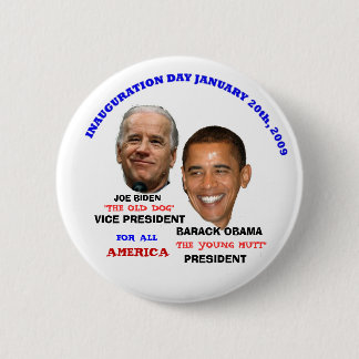 EINWEIHUNGS-JUNGE-KÖTER OBAMA BIDEN BUTTON