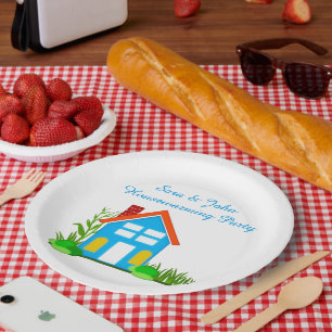 Einweihungsparty mit monogrammierten Papptellern 2 Pappteller