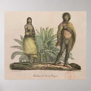 Einwohner von Osterinsel Poster