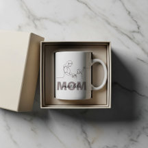 Einzeilige Kunst personalisierte Mutter-Tasse