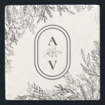 Einzel-Hochzeitsmonographie in Weiß und Schwarz Steinuntersetzer<br><div class="desc">Dieses Untersetzer aus weißem und schwarzem Grödner Hochzeitstil-Stein-Design bietet eine klassische Kombination aus schlichter minimalistischer Typografie mit einer neutralen Schwarz-Weiß-Story und einer schicken Linien-Kunstgrün. Die Moody-Blatt-Silhouette-Verzierungen sind kunstvoll arrangiert, um eine schöne fließende Form zu schaffen, die von den polierten geometrischen Elementen Set, bietet eine schöne Sammlung für den Anzug eine...</div>