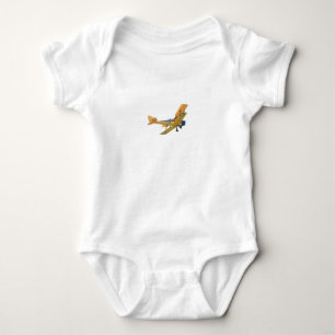 Einzel mit gelbem Bi - Flugzeug, Flugzeug, Flugzeu Baby Strampler