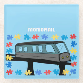 Einzelachs-Triebwagen-Achterbahn-Puzzle für Autism Glasuntersetzer