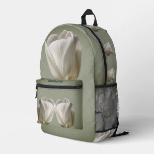 Einzelblume Weiße Blüte Bedruckter Rucksack
