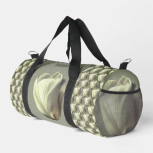 Einzelblume Weiße Blüte Duffle Bag