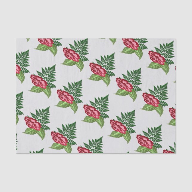 Einzelblumen- und Farnseidenpapier Seidenpapier (Vorderseite)