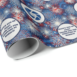 Einzelhandel 4. Juli Logo-Text für Fireworks Geschenkpapier