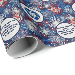 Einzelhandel 4. Juli Logo-Text für Fireworks Geschenkpapier