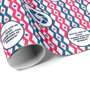 Einzelhandelsgeschäft 4. Juli Diamant-Logo-Text Geschenkpapier