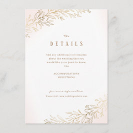 Einzelheiten der botanischen Hochzeit mit Goldgold Begleitkarte