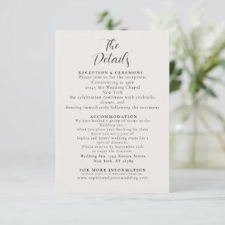 Einzelheiten | Minimalistische Hochzeitskarte Einladung