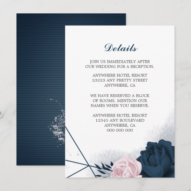 Einzelheiten zu den eleganten Blume Begleitkarte (Vorne/Hinten)