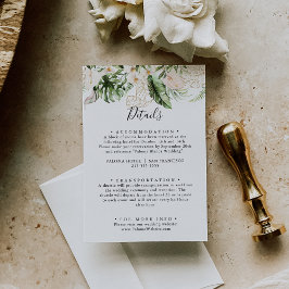 Einzelheiten zu den Hochzeiten in tropischen Folia Begleitkarte