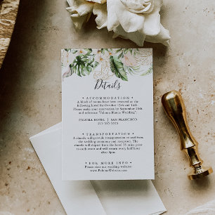 Einzelheiten zu den Hochzeiten in tropischen Folia Begleitkarte