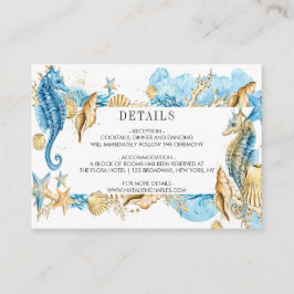 Einzelheiten zu den Hochzeiten unter dem Blue Gold Begleitkarte