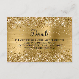 Einzelheiten zu Hochzeiten von Gold Glitzer und Fo Begleitkarte