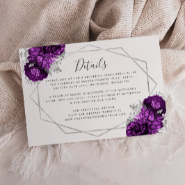 Einzelheiten zum Hochzeitskalender für Lila Blüten Begleitkarte
