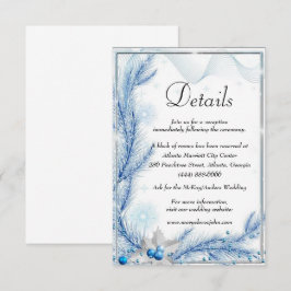 Einzelheiten zum Hochzeitstag im Blue Pine Winter Begleitkarte