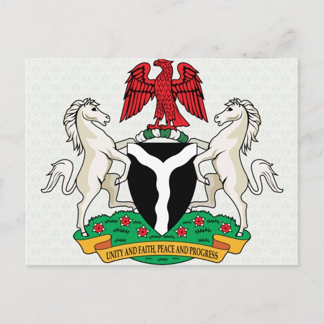Einzelheiten zum Nigerianischen Wappen Postkarte (Vorderseite)