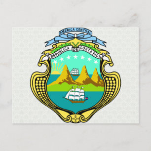 Einzelheiten zur Costa Rica Wappen Postkarte