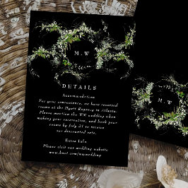 Einzelheiten zur Hochzeit der Eukalyptus Wreath Mo Begleitkarte