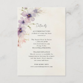 Einzelheiten zur Hochzeit in Aquarellfarben Begleitkarte