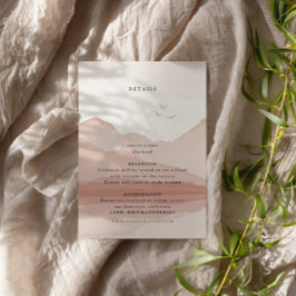 Einzelheiten zur Hochzeit in Urlaubsort der Blush  Begleitkarte