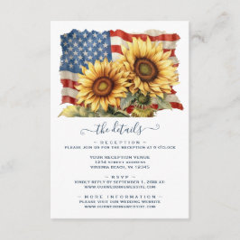 Einzelheiten zur Hochzeit unter der patriotischen  Begleitkarte