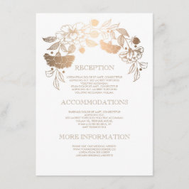 Einzelheiten zur Hochzeit von Gold Floral - Inform Begleitkarte
