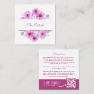 Einzelheiten zur Hochzeit von rosa Anemone Begleitkarte