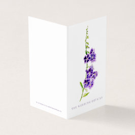 Einzelheiten zur Hochzeitsszenario lila Blume