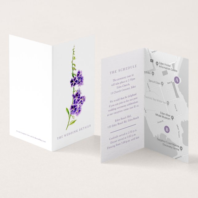 Einzelheiten zur Hochzeitsszenario lila Blume (Innenseite und Außenseite)