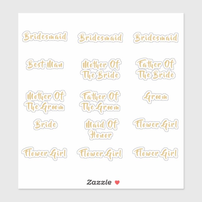 Einzelne Brautparty Titel Goldkalligraphie Aufkleber (Blatt)